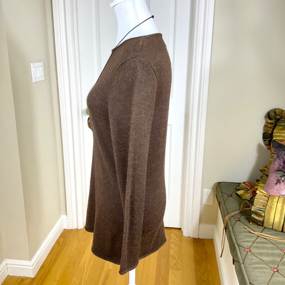 Peruvian Connection Sweater Brown Wool Alpaca (S) - image 2